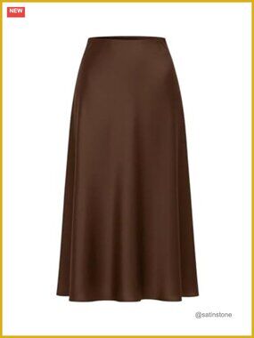 Plus Size Satin Maxi Skirt High Waist Elegant Dressy Women Formal Wear